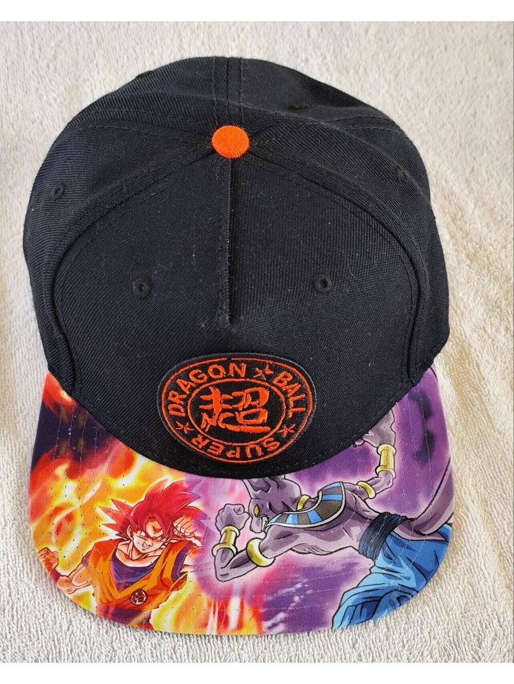Super Dragon Ball Z Adjustable Cap Flat Bill Black Red DBZ Goku Snapback Hat